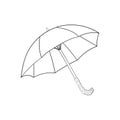 Umbrella isolated illustration on white background in cartoon style. Coloring book