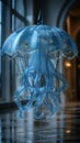 Umbrella jellyfish. Jellyfish aesthetics is the jelly, smoothness and volume of forms in life.