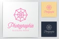 umbrella and lens photography. studio logo Ideas. Inspiration logo design. Template Vector Illustration. Isolated On White