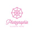 umbrella and lens photography. studio logo Ideas. Inspiration logo design. Template Vector Illustration. Isolated On White