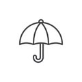 Umbrella line icon, outline vector sign, linear style pictogram isolated on white.