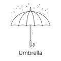 Umbrella linear design vector illustration. Royalty Free Stock Photo