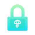 Umbrella lock logo gradient design template icon element Royalty Free Stock Photo