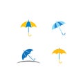 Colorful umbrella icons