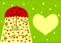 Umbrella with love word and hearts valentines day Royalty Free Stock Photo