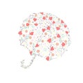 Umbrella made of flowers, hearts, leaves