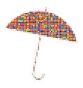 Umbrella with many colors