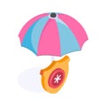 Umbrella and medical shield representing health and protection coverage