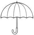 Umbrella outline icon. Coloring book page for children