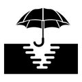 Umbrella in paddle icon, simple style Royalty Free Stock Photo