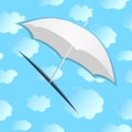 Umbrella from paper against the background of with clouds Royalty Free Stock Photo