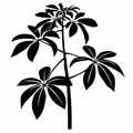 Umbrella Plant (Schefflera Arboricola), Pot Plant Flat Icon Set, Umbrella Plant Flat Design