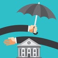 Umbrella protecting savings.