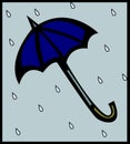 umbrella in the rain with drops. Vector available Royalty Free Stock Photo