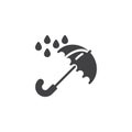 Umbrella rain drops vector icon Royalty Free Stock Photo