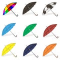 Umbrella for rain. Vector Illustration set