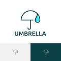 Umbrella Rain Water Drop Protection Guard Line Logo Royalty Free Stock Photo