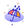 Umbrella, rain, weather, rain drops fully editable vector icon Royalty Free Stock Photo
