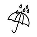 Umbrella, rain, weather, rain drops fully editable vector icon Royalty Free Stock Photo