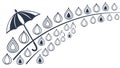 Umbrella with Raindrops and Rain Cloud Elements, vector design Generative AI Royalty Free Stock Photo