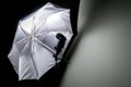 Umbrella reflector with flash gun