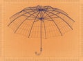 Umbrella - Retro Blueprint