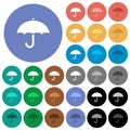 Umbrella round flat multi colored icons Royalty Free Stock Photo