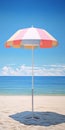Hyperrealist Beach Painting With Umbrella By Bertani In Dalhart Windberg Style Royalty Free Stock Photo