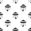 Umbrella rain Seamless Pattern vector isolated wallpaper background Black Royalty Free Stock Photo