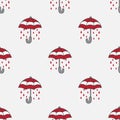 Umbrella Seamless Pattern rain vector isolated wallpaper background red Royalty Free Stock Photo