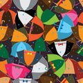 Umbrella simply colors seamless pattern