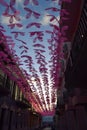 Umbrella sky street old san juan puerto rico Royalty Free Stock Photo