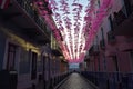 Umbrella sky street old san juan puerto rico Royalty Free Stock Photo