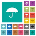 Umbrella square flat multi colored icons Royalty Free Stock Photo