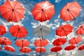 Umbrella standing out from the crowd unique concept mental health depression Royalty Free Stock Photo