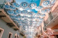 Umbrella street in San Juan Puerto Rico. National diabetes month concept. Royalty Free Stock Photo