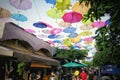 An umbrella street in Tlaquepaque, Guadalajara, Mexico