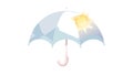Umbrella with Sun & Cloud, Mixed Weather Forecast Icon, vector design Generative AI Royalty Free Stock Photo