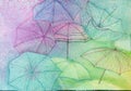 Umbrella Wallpaper - Abstract Background - Original Painting Royalty Free Stock Photo