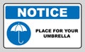 Umbrella with water drops. Rain protection symbol, wet umbrellas. Vector illustration. Royalty Free Stock Photo