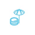 Umbrella water line style icon