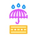 Umbrella waterproof layer color icon vector illustration