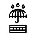 Umbrella waterproof layer line icon vector illustration
