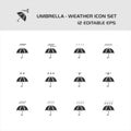 Umbrella and weather. Isolated icon set. Forecast and map vector illustration Royalty Free Stock Photo