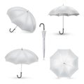 Umbrella white rainy season accessory realistic set