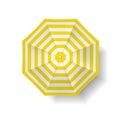 Yellow striped beach umbrella on a white background. Vector. Royalty Free Stock Photo