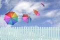 Umbrellas agiant sky Royalty Free Stock Photo