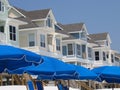 Umbrellas and Beach Houses Royalty Free Stock Photo