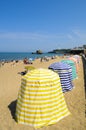 Umbrellas in Biarritz Beach Royalty Free Stock Photo