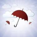 Umbrellas in the Clouds Royalty Free Stock Photo